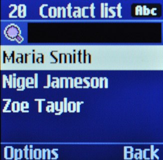 Highlight the required contact and press OK.