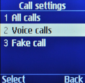 Scroll to Voice calls and press OK.