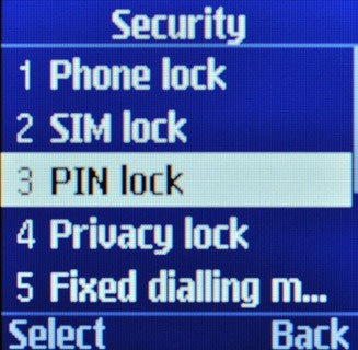 Scroll to PIN lock and press OK.