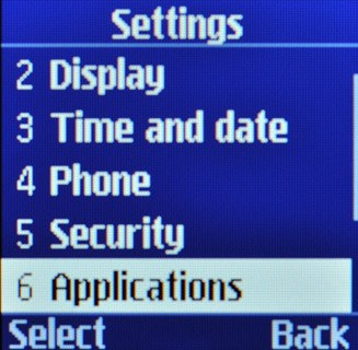 Scroll to Applications and press OK.