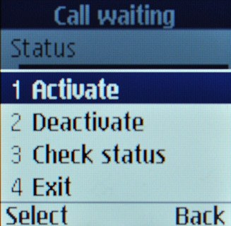 Highlight Activate or Deactivate and press OK.