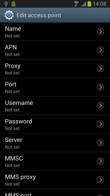 Press MMS proxy.