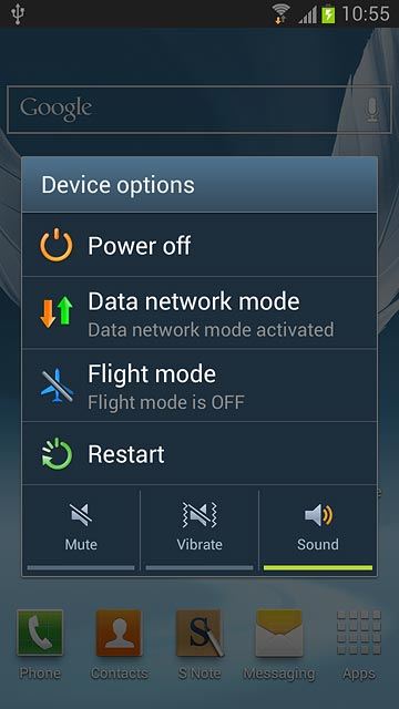 Press Flight mode.