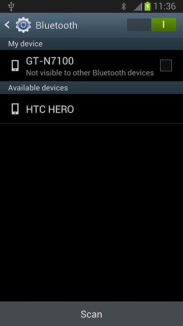 Press the required Bluetooth device.