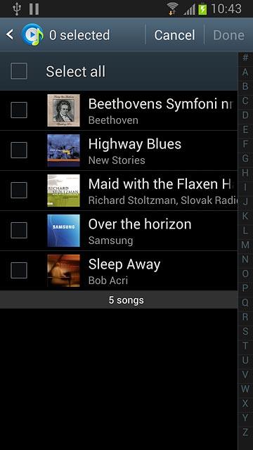 Press the required audio files.