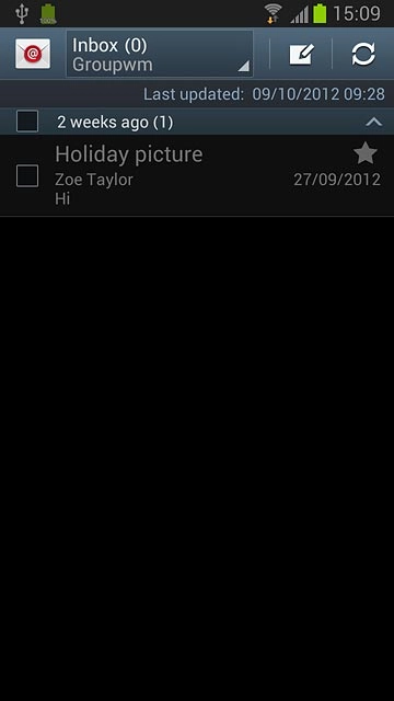 Press the new email message icon.