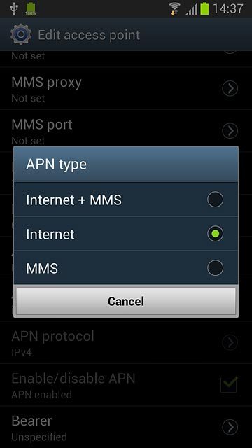 Press Internet.