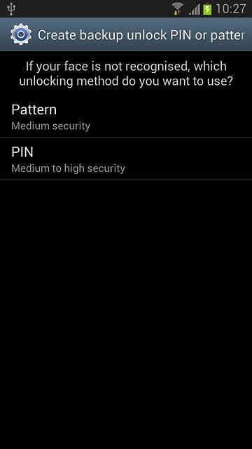Press Pattern or PIN.