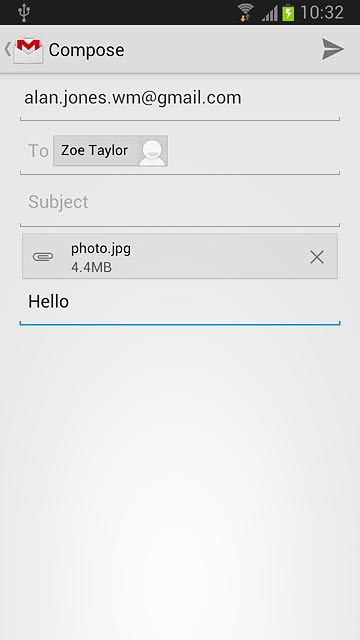 Press the send icon.