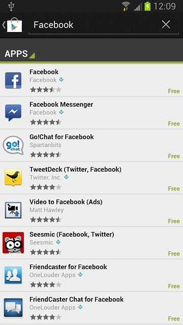 Press Facebook.