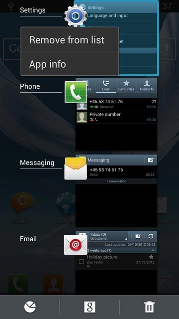 Press App info.