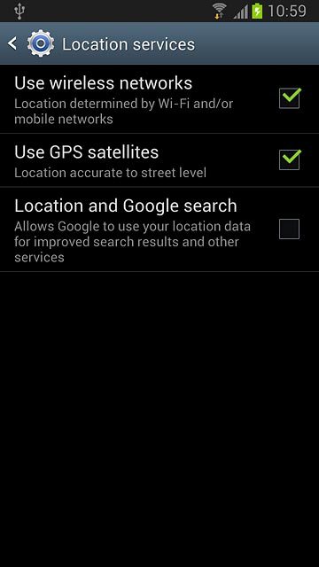 Press Location and Google search to turn the function on or off.