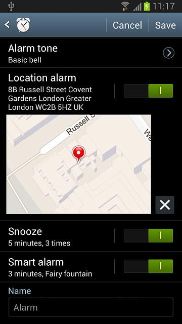 If you turn on smart alarm:Press Smart alarm.