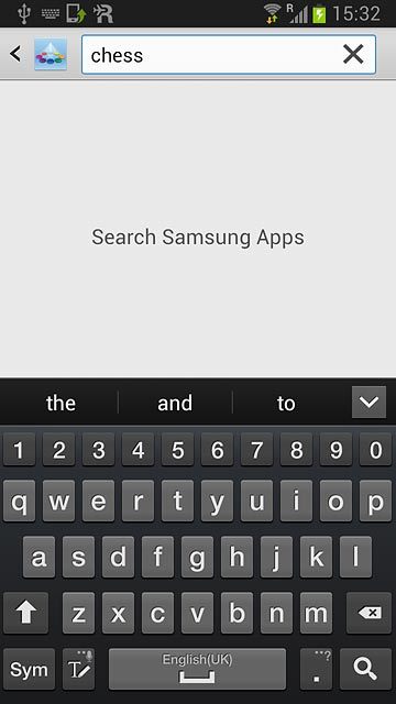 Key in the name of the required app and press the search icon.