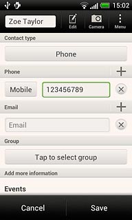 Press the field next to the phone number.