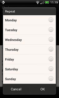 Press the required days.
