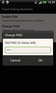 Key in your current PIN2 and press OK.