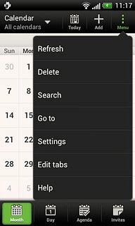 Press Settings.Follow the instructions on the display to select the required settings for the calendar.