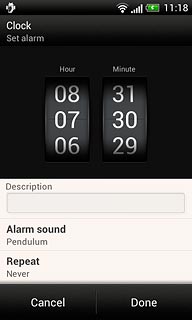 Drag the numbers up or down to set the time.