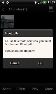 If required, press OK to turn on Bluetooth.Your phone now searches for devices and after a moment, a list of Bluetooth devices within range is displayed.