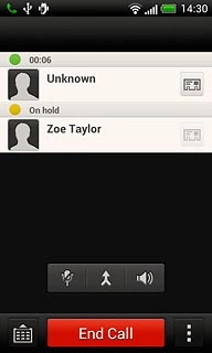 Make sure the call you want to end is active.Press End Call.The active call is ended and the call on hold is automatically activated.