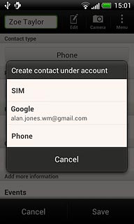 Press SIM, the required email account or Phone.