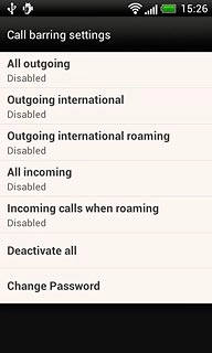 The current settings will be displayed.Press Change Password.