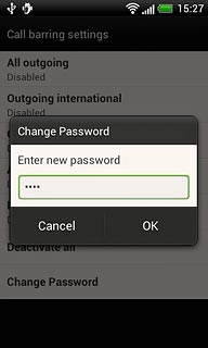 Key in the new barring password and press OK.