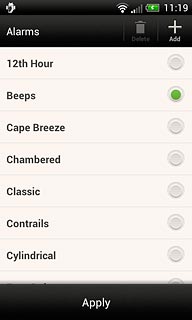 Once you've found an alarm tone you like, press Apply.