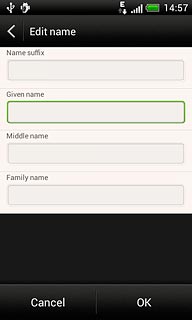 Press the field below Given name and key in the first name.