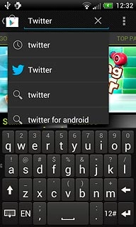 Key in Twitter and press enter.