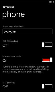 Press the indicator next to SIM security.