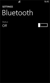 Press the indicator next to Status to turn on Bluetooth.
