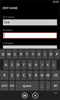 Press the field below Surname and key in the required last name.