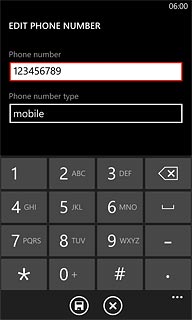 Press the field below Phone number type.
