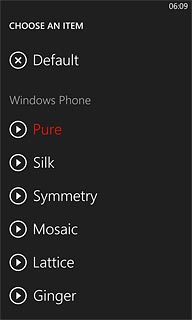 Press the playback icon next to the different ring tones to hear them.
