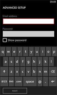 Press the field below Email address and key in your email address.