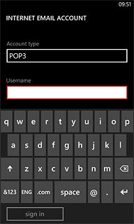 Press the field below Username and key in the username for your email account.