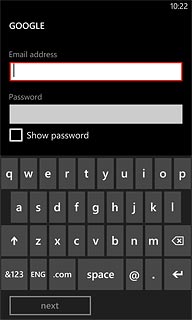 Press the field below Email address and key in your email address (such as name@provider.com).