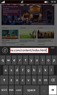 Press the address bar at the bottom of the display.