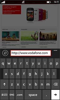 Key in the address of the required web page and press arrow right.