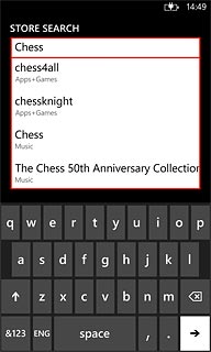 Key in the name of the required app and press arrow right.