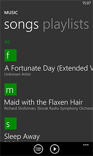 Slide your finger left to select the required category.Go to the required audio file.