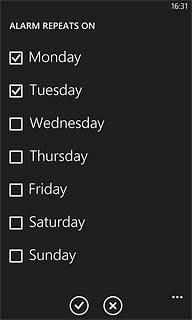 When the box next to a day is ticked (V), the day is selected.