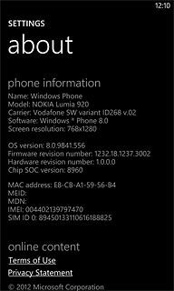 View your phone's software version next to OS version.