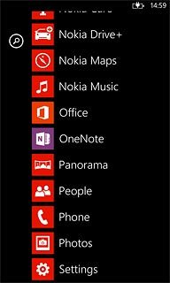 Slide your finger left on the display.Press Settings.