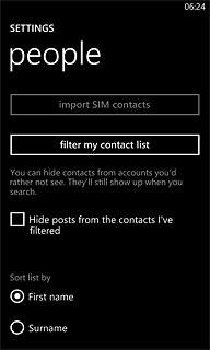 Press import SIM contacts.