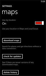 Press the indicator next to Use my location.Depending on the current setting, the function is turned on or off.