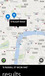 Press the information field above the destination.