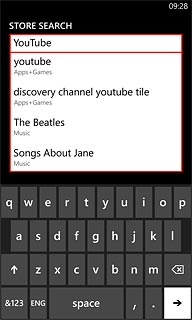 Key in YouTube and press arrow right.